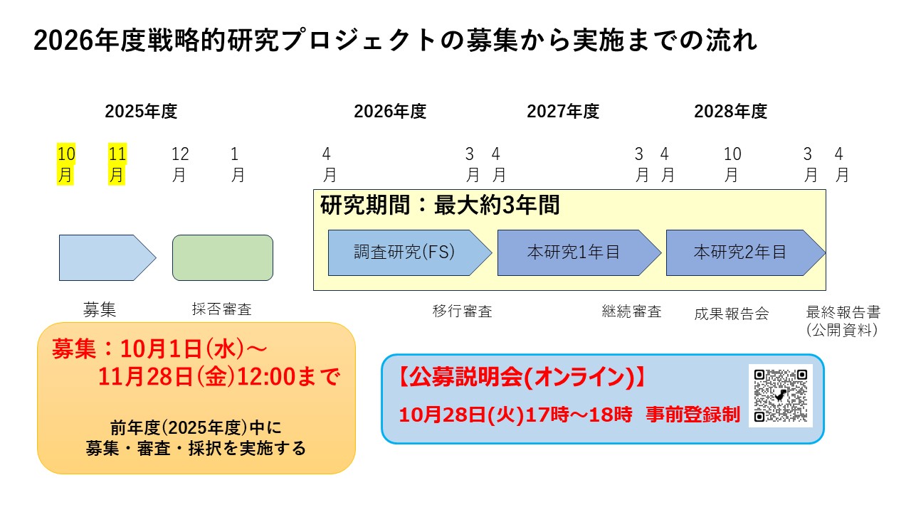 戦略的研究プロジェクトフロー図